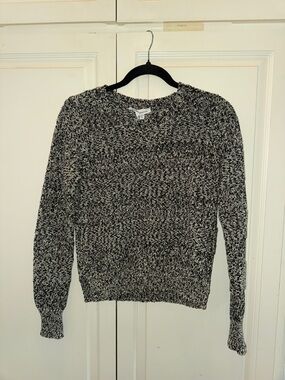 BCBGeneration Black & White Marled Crewneck Sweater
